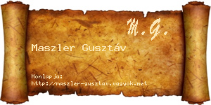 Maszler Gusztáv névjegykártya