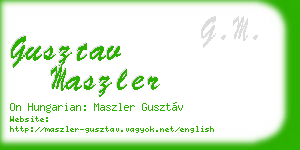 gusztav maszler business card