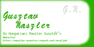 gusztav maszler business card